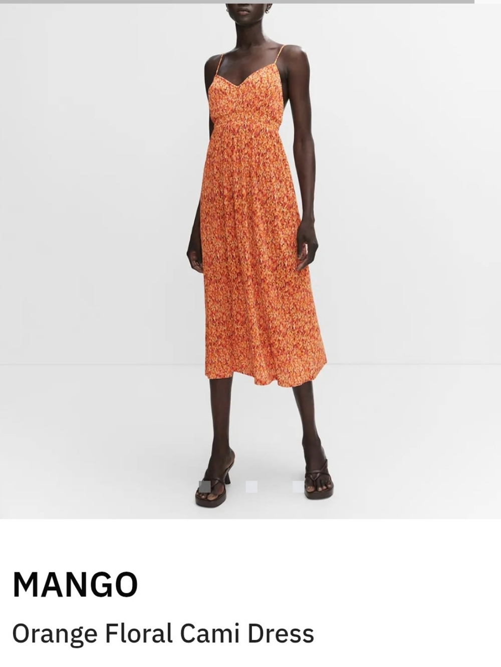 EUC- MANGO Orange Floral Dress- Sz M (Worn Once)